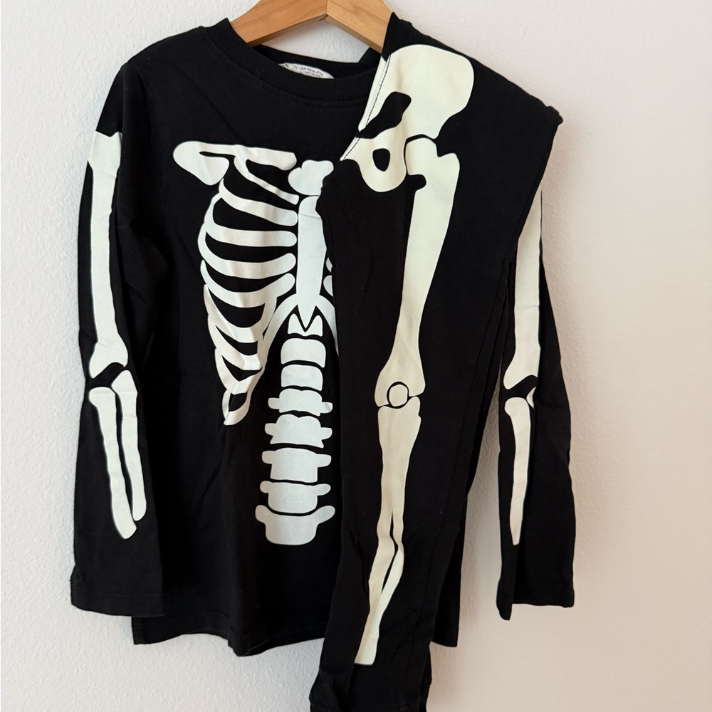 Black Skeleton Kids Shirt pants set size 4-6